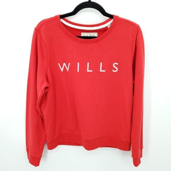 Jack Wills Red Spellout Pullover Sweatshirt US 10/UK 14 - Picture 1 of 15